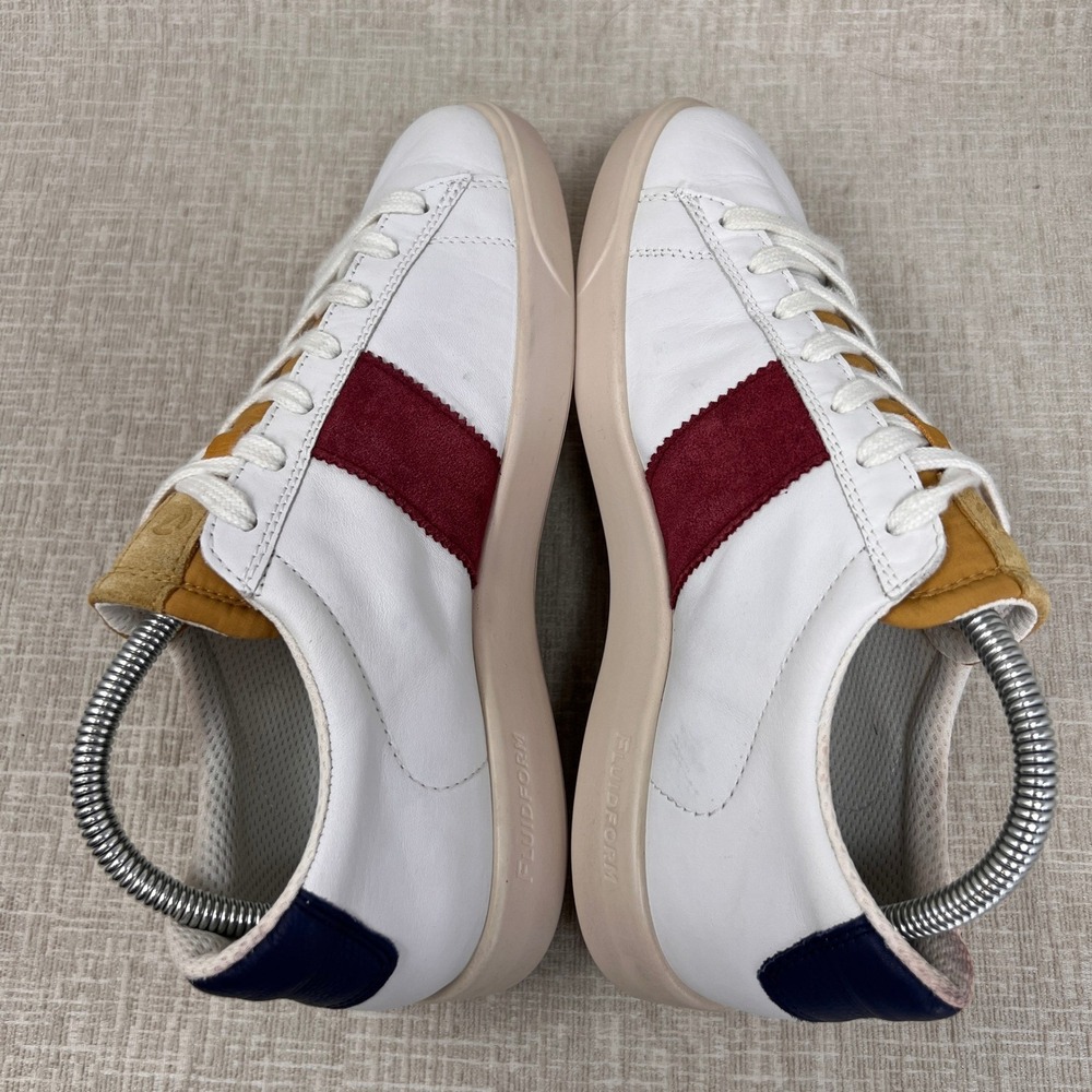 ECCO Street Lite Leather Sneakers Women‎ 40EU 9-9.5 White Red Minimalist Casual - Picture 5 of 9